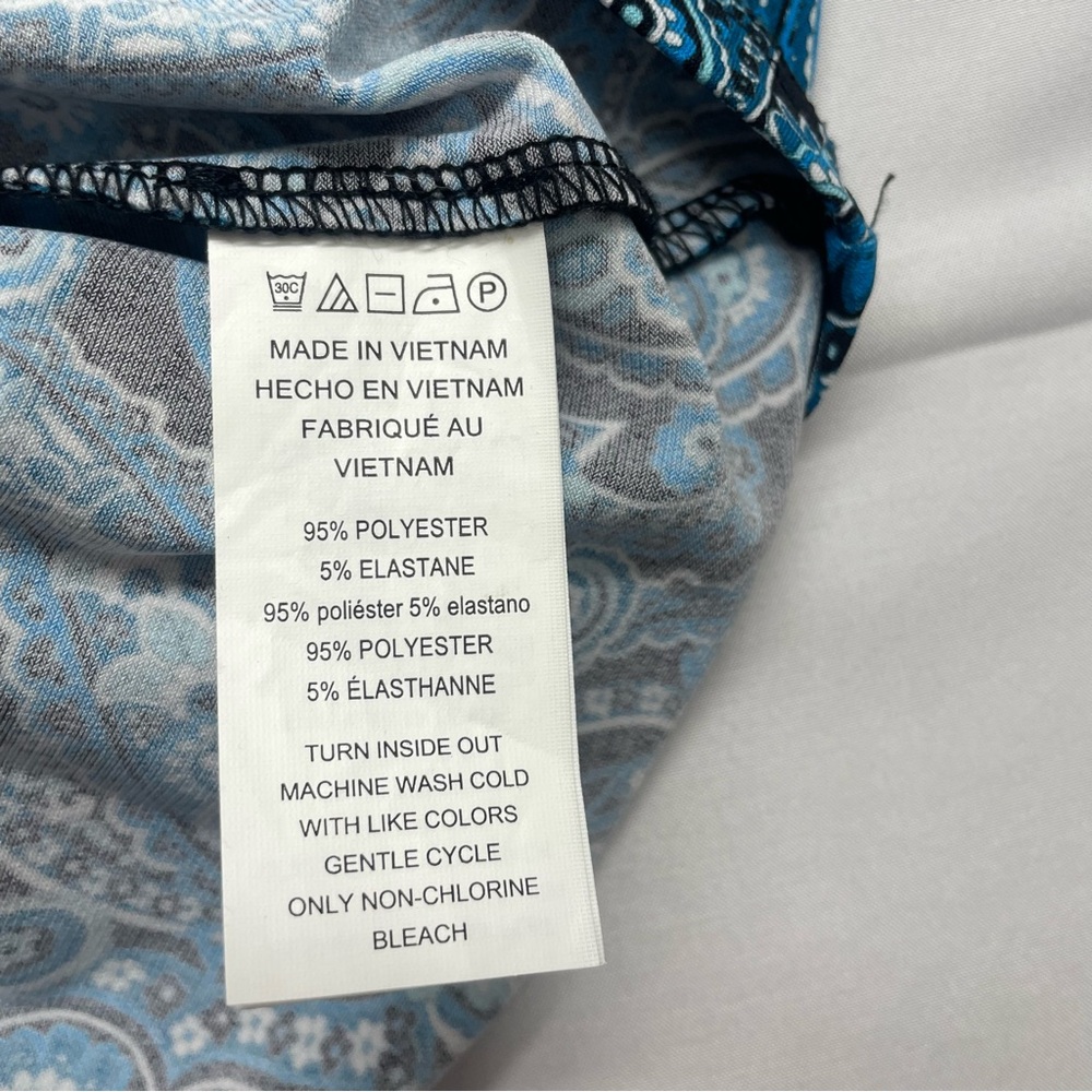 Michael Kors Blue and Black Paisley Ruffled V-Neck dress - Picture 8 of 8